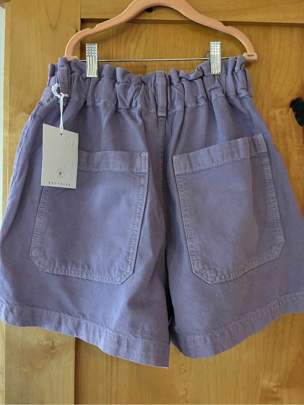 Etica dark Lavender High-Waist Paperbag Shorts with Front Pockets - Picture 2 of 5